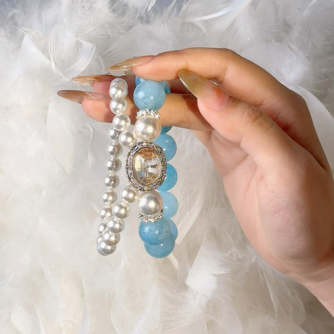 (珍珠双圈系列自选）设计款成品 8-16mm串珠高品质珠子水晶手作