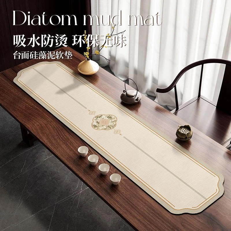 新中式茶席桌旗古风异形茶杯垫禅意长条茶桌垫茶台台面吸水垫子