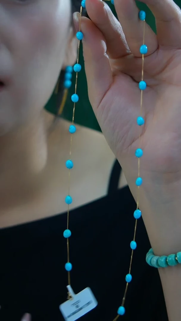 【闪购商品】绿松石项链18K金镶嵌发货一件