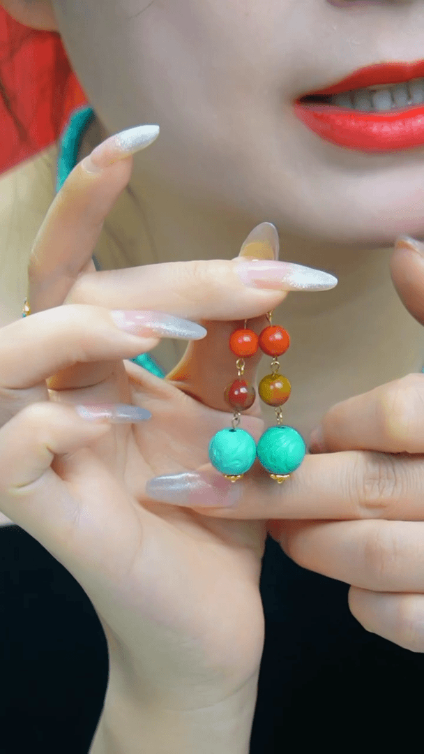 【闪购商品】绿松石耳环银S925镶嵌多样性发货一件