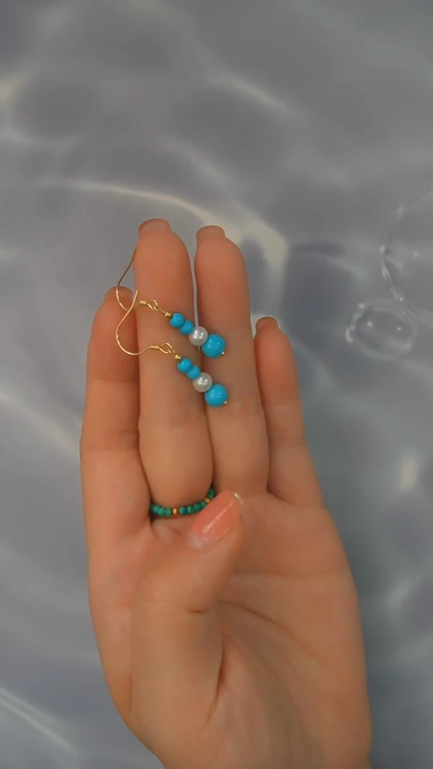 【闪购商品】绿松石耳环银S925镶嵌发货一件