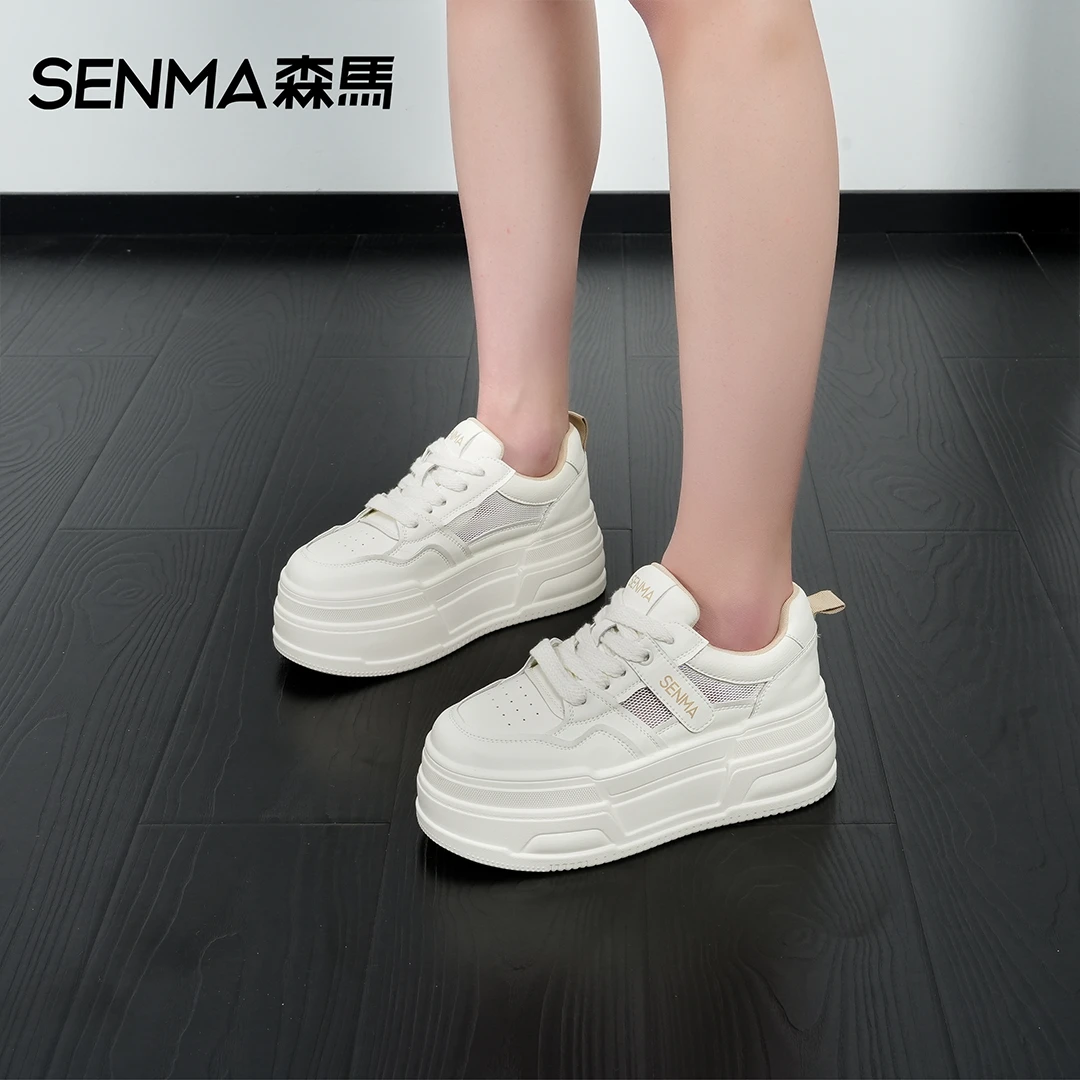 SENMA/森马【隐形增高7cm】轻便2024夏季新款网纱厚底透气女鞋