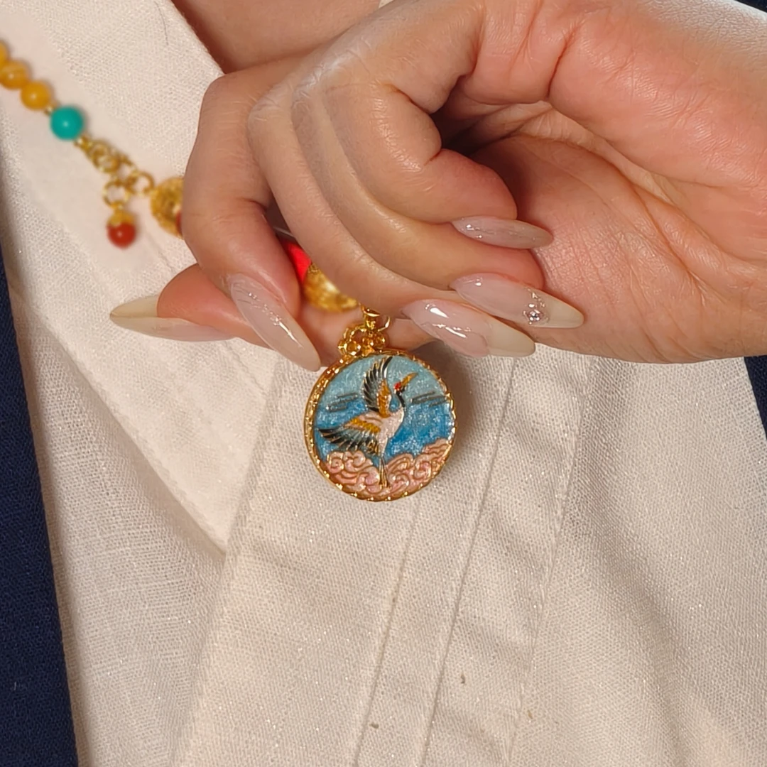 【青玄珠宝】仙鹤指路18k金吊坠（LH多样性发一不含链）