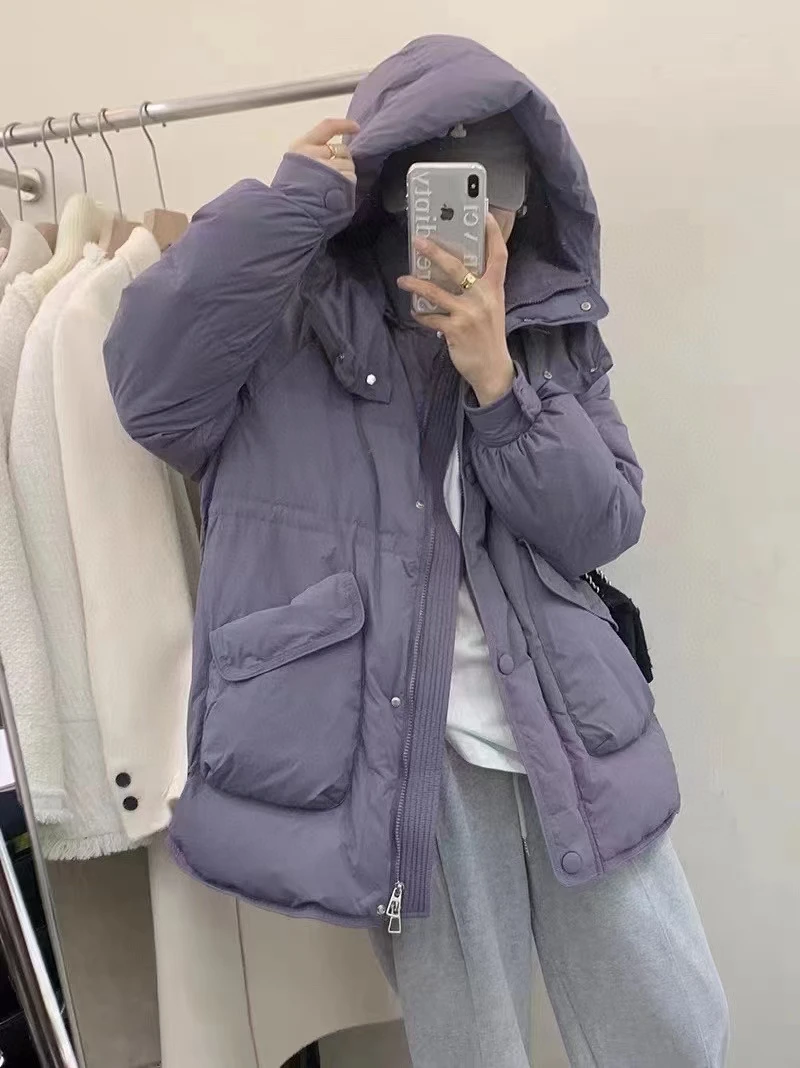 夏天反季热卖棉服。短款时尚连帽宽松抽绳休闲收腰加厚保暖韩版