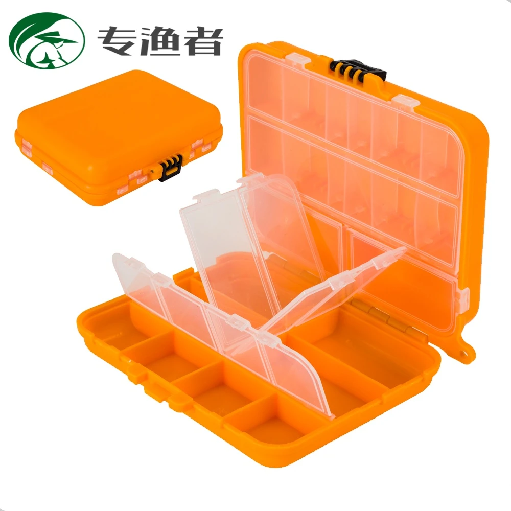 路亚小配件盒微物鱼钩收纳盒迷你假饵亮片盒渔具双面双层配件盒
