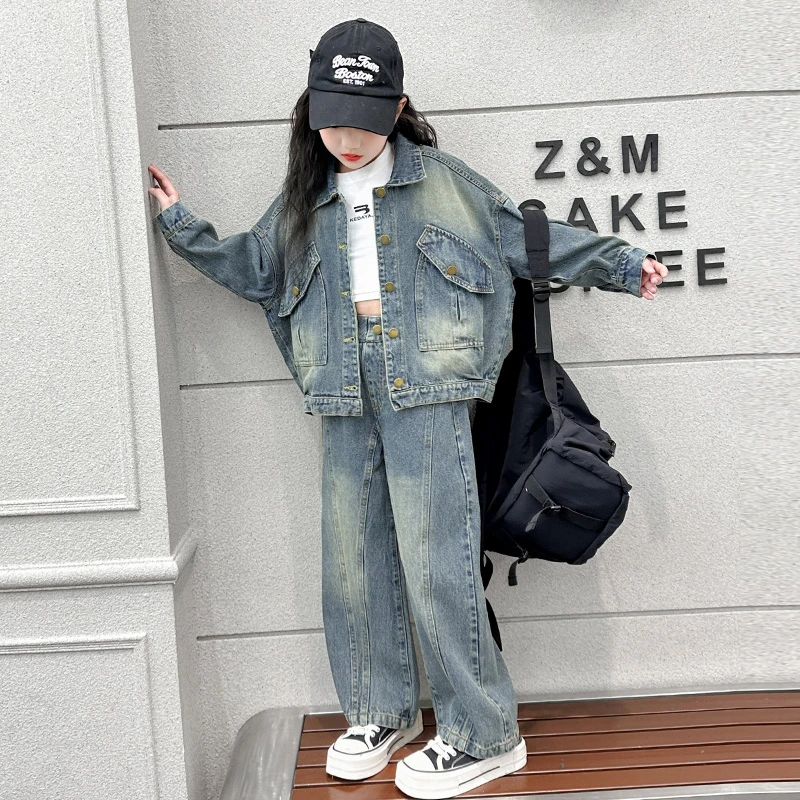 女大童牛仔外套春秋2025新款儿童洋气时髦水洗女孩潮女童秋季上衣
