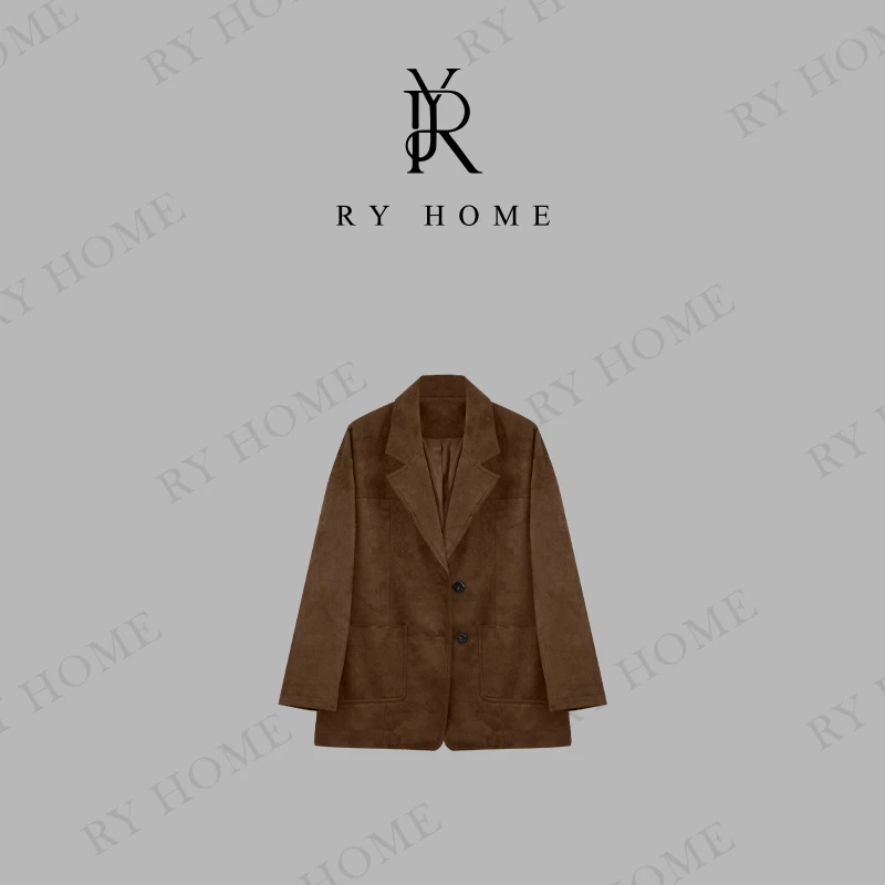 【容雨RYHOME】德国进口~植鞣绒面双落肩commute西服外套243W1889