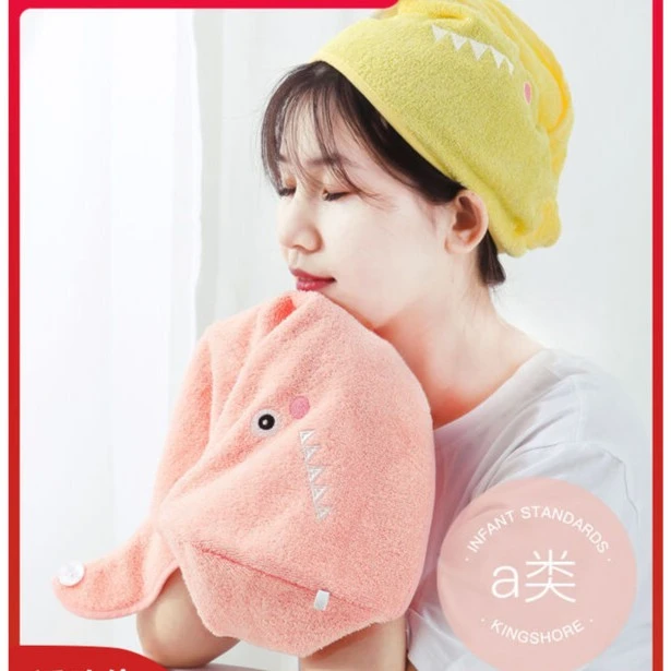 防螨抗菌金号全棉浴帽精梳棉柔软吸水裹头可爱成人家用干发巾学生
