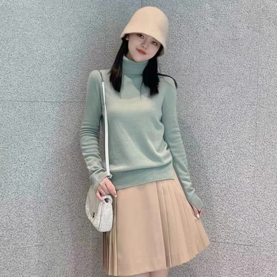 AMASS/阿玛施热力感百搭时尚气质纯色高领羊绒打底衫毛衣5399556