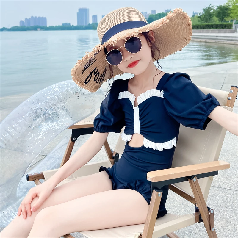 泳衣女2025新款大童洋气夏季装儿童高级感泳装女童速干连体游泳衣