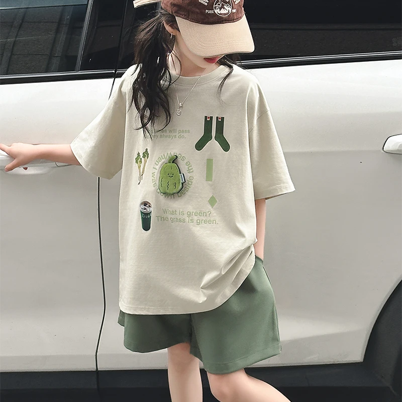 女童夏季套装2024新款大童女孩夏装网红炸街两件套儿童装时髦洋气