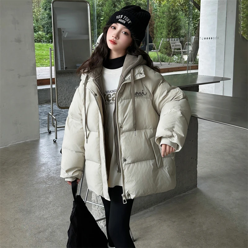 女孩加厚棉服2024新款中大童假两件棉衣外套洋气保暖棉袄6-12岁潮