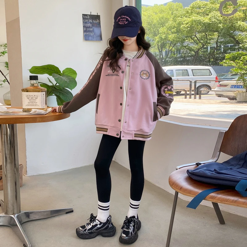 女童棒球服2024新款夹克外套中大儿童女孩装上衣服秋装6-12岁潮款