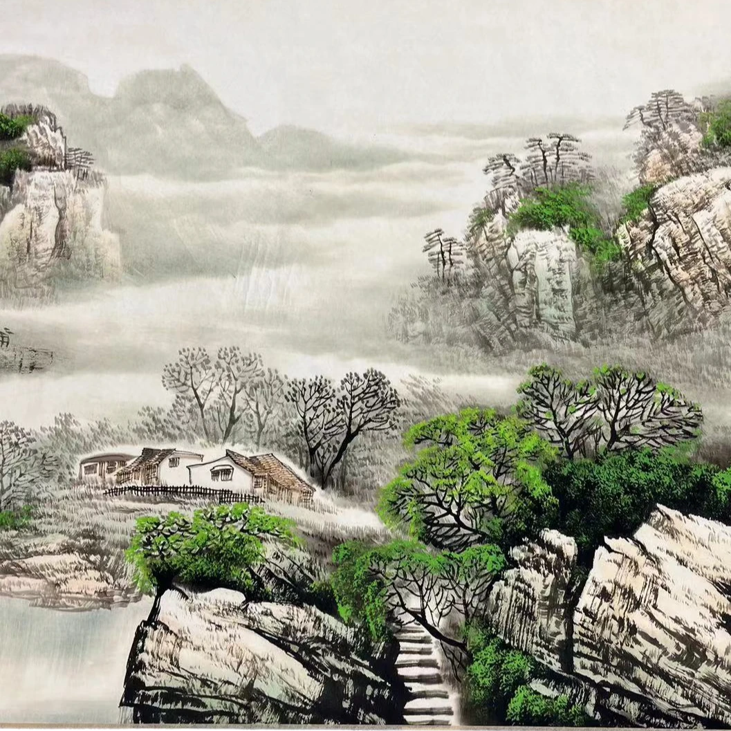 太行  春意浓  横幅画  60x260厘米   超清复刻版画