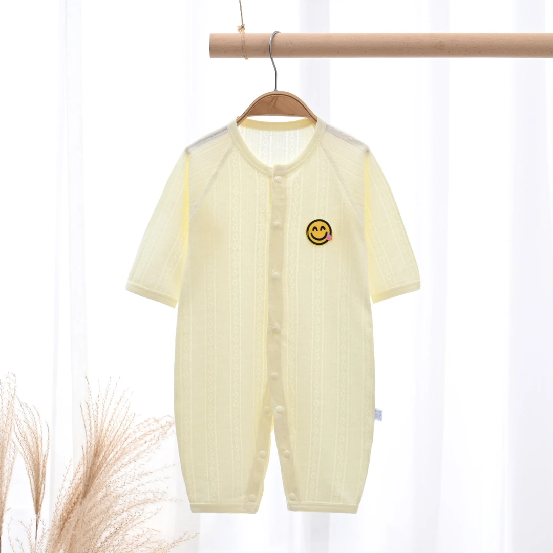 夏季款婴儿衣服宝宝新生儿连体衣超薄款哈衣无骨欧若风爬服空调服