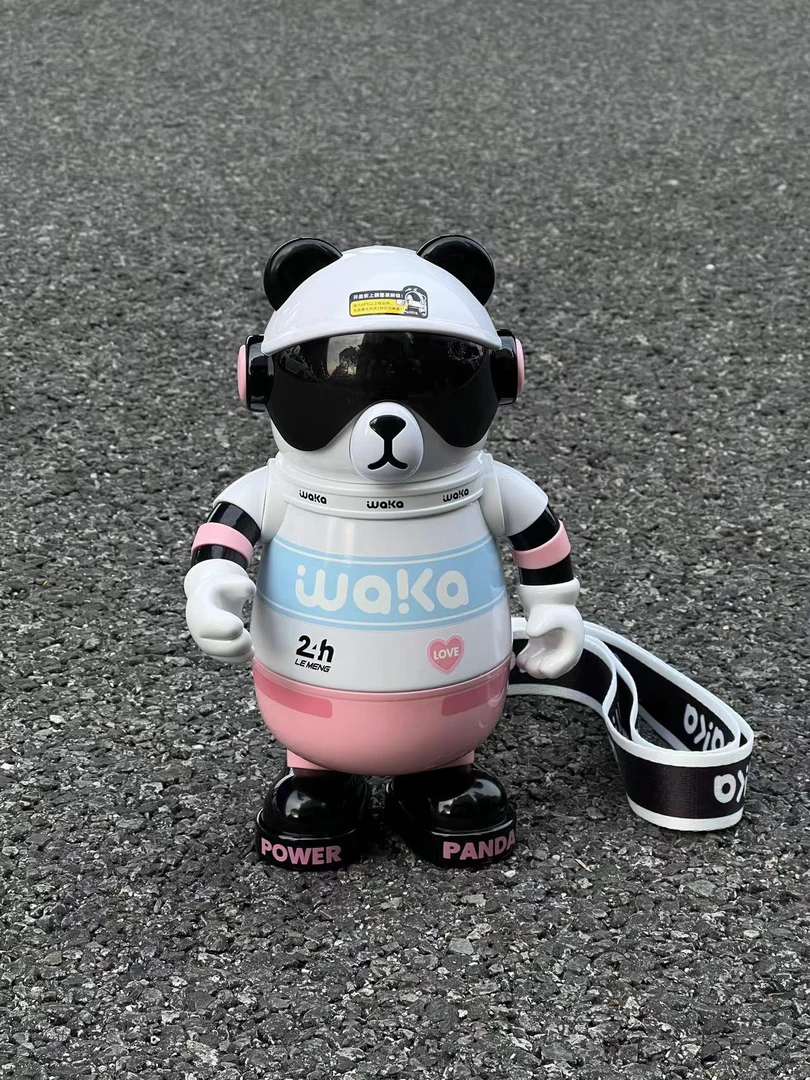 wakawaka熊猫保温杯儿童水杯学生大容量男便携吸管316水壶礼品杯