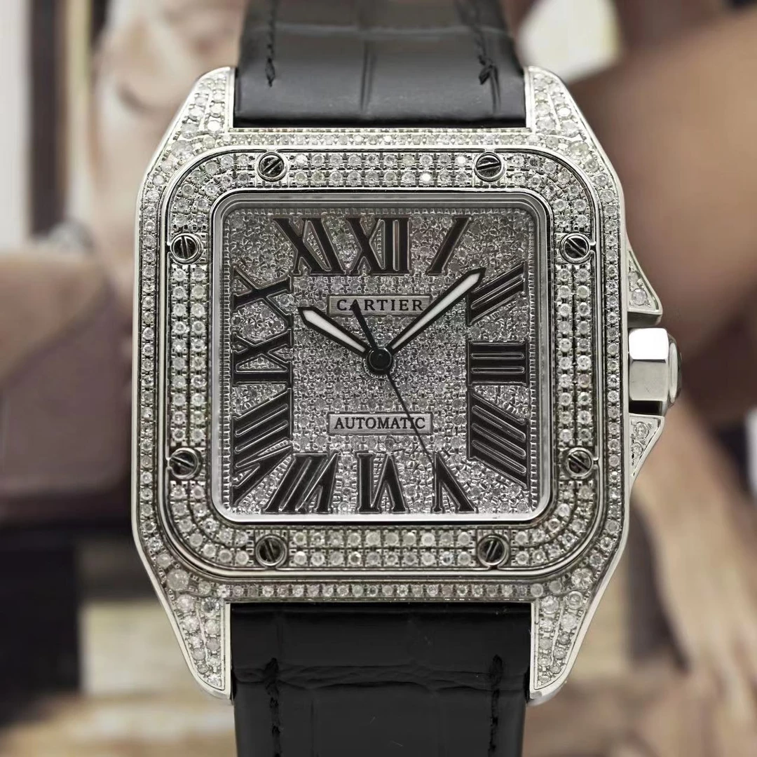 95新 Cartier/卡地亚 山度士W20073X8自动机械51.1*41.3mm男士