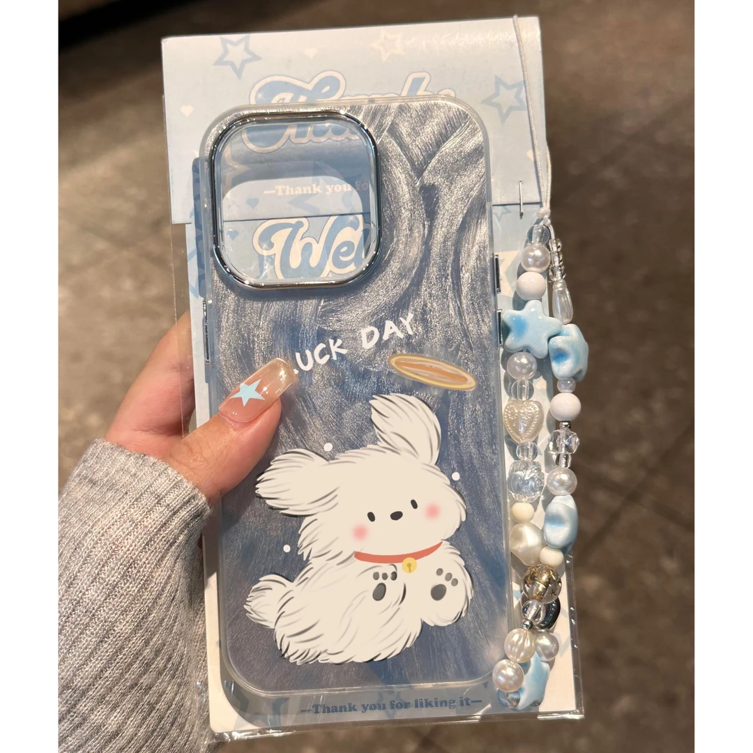 飞盘小白狗链条iphone15/14/13羽纱手机壳vivo华为Pura70oppo小米