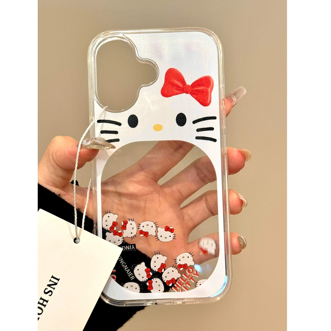 森缪大嘴kitty猫流沙适用16苹果15手机壳iPhone14/13/12promax女