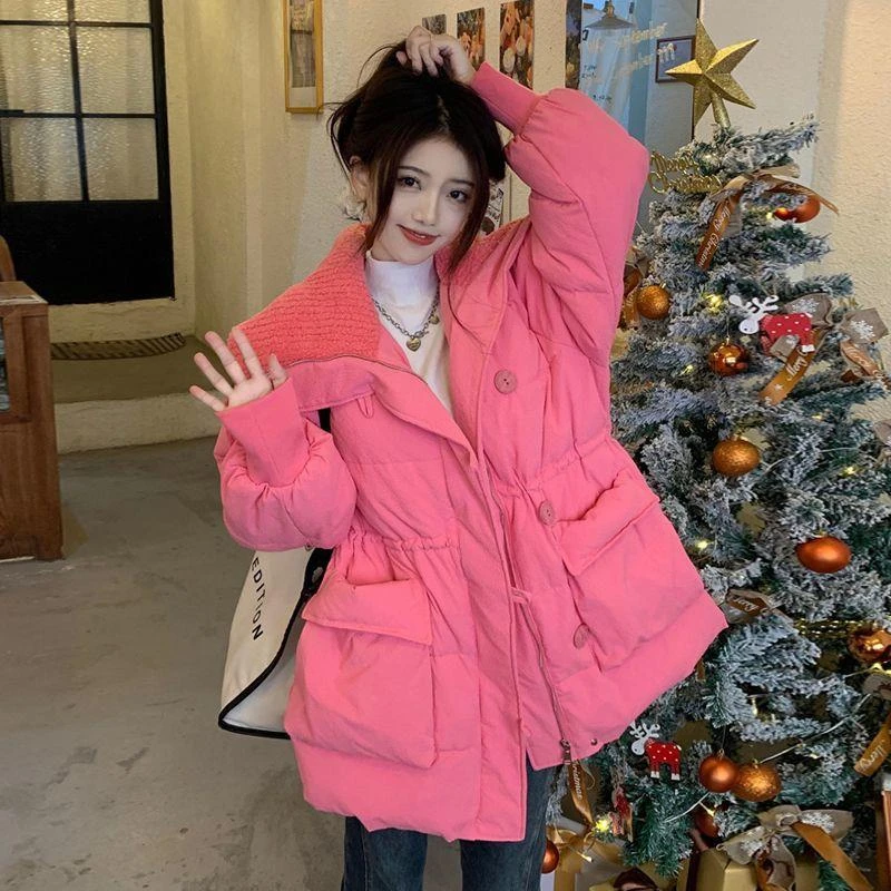 羽绒羽绒服女2023新款网红中款棉衣显瘦小个子温暖感冬季加款