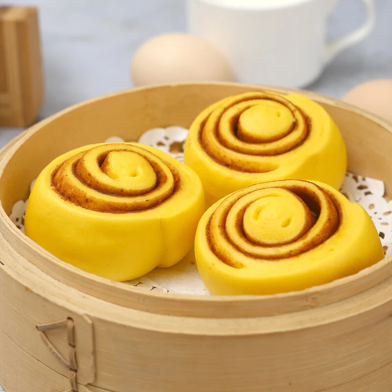 广式荷花红豆卷茶餐厅酒店早餐商用包子面食绿色食品6包包邮540克