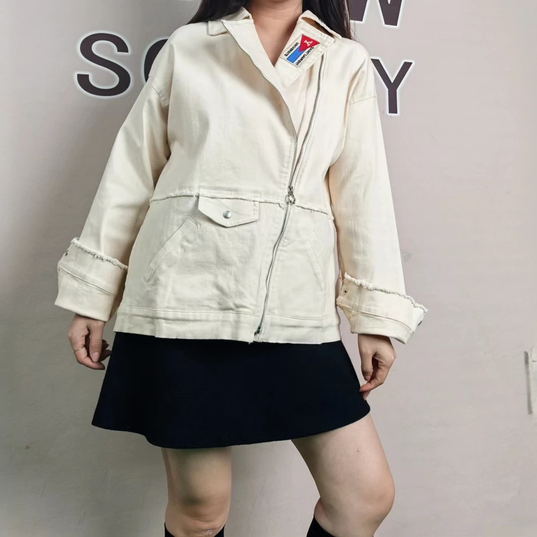 YZR春秋休闲洗水棉外套宽松长袖翻领上衣