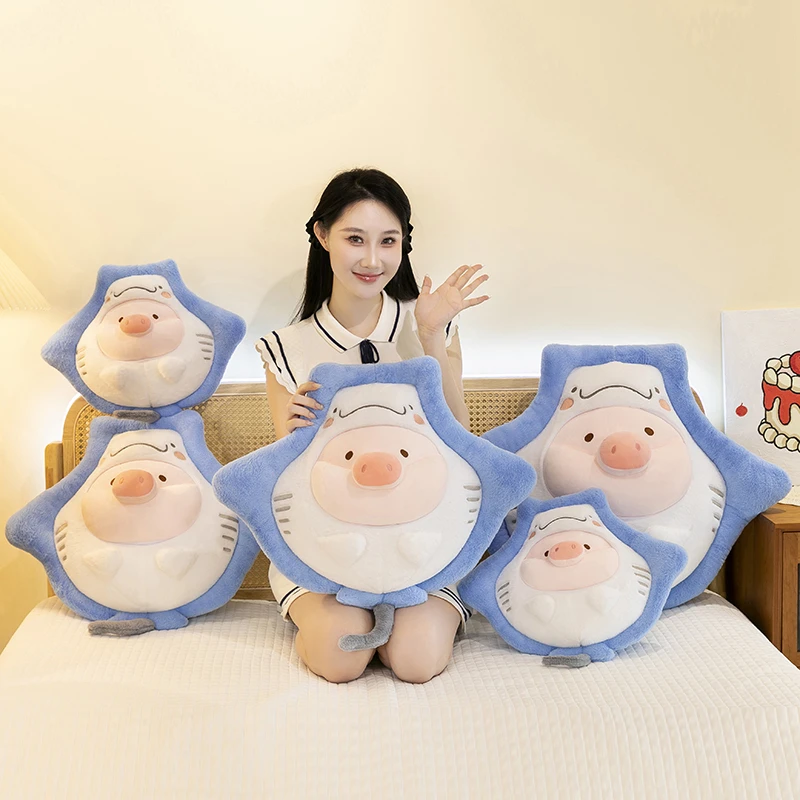 永发魔鬼鱼毛绒玩具露露猪布娃娃沙发卧室靠垫床头靠枕睡觉玩偶