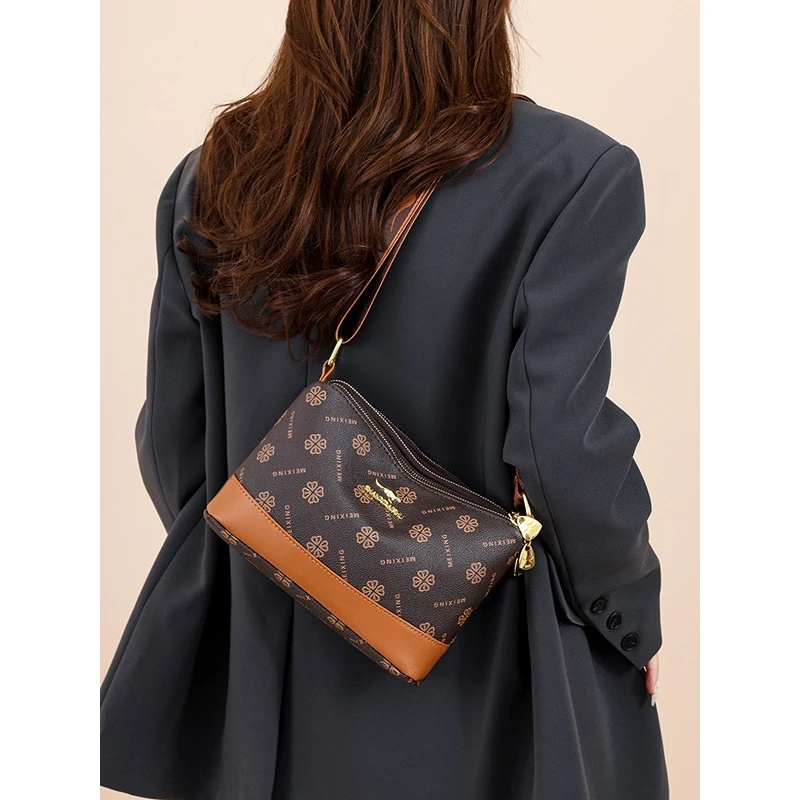 法式小众设计女包包新款潮欧美复古印花小方包百搭斜挎单肩包001