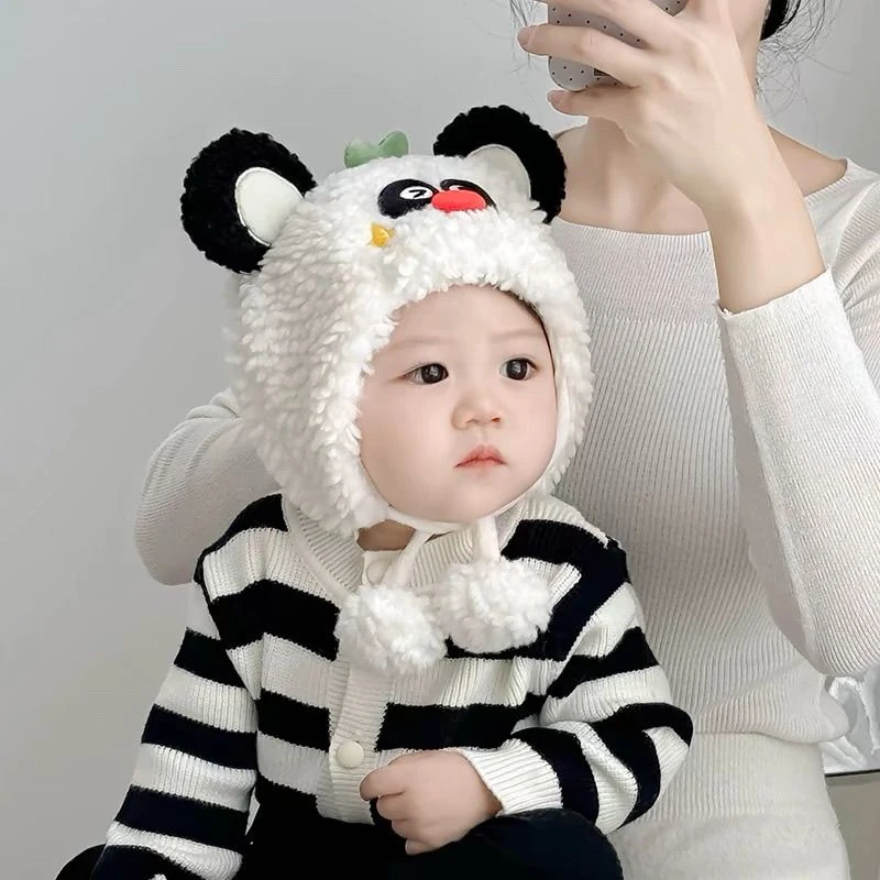 宝宝帽子可爱冬季儿童卡通毛绒护耳绒帽保暖加厚婴儿男女婴幼儿