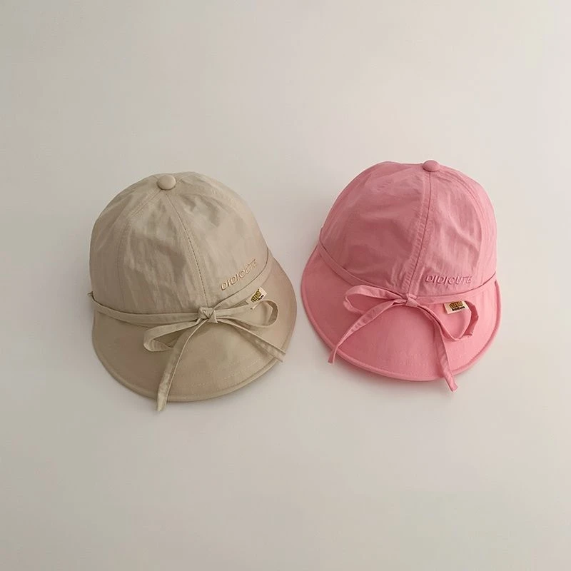 宝宝遮阳帽子蝴蝶结夏季薄款速干大檐鸭舌棒球帽女童太阳防晒帽潮
