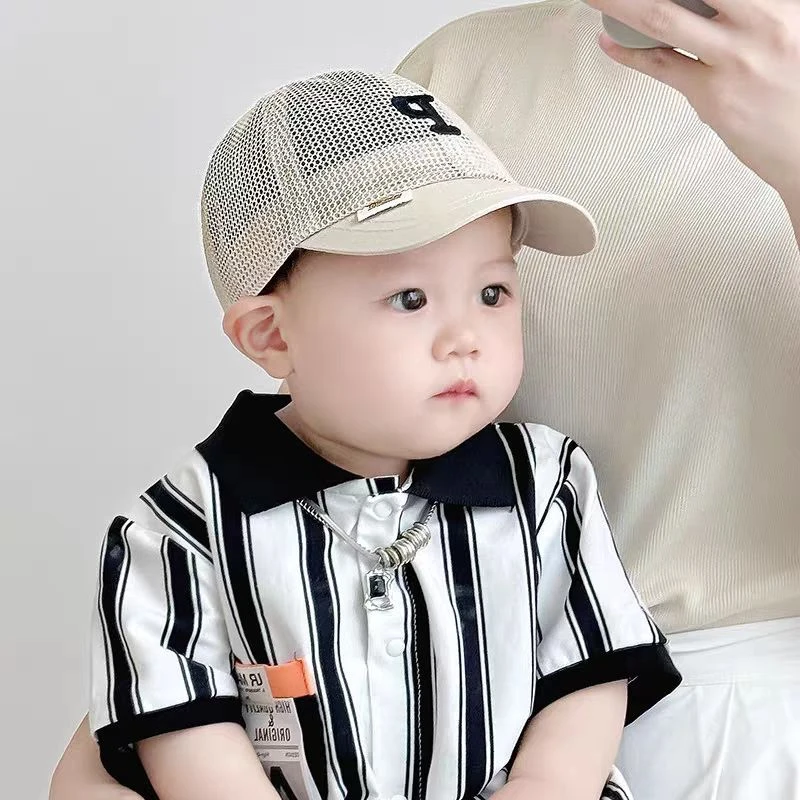夏季薄款网帽透气婴幼帽子遮阳防晒男女宝宝太阳帽鸭舌帽棒球百搭