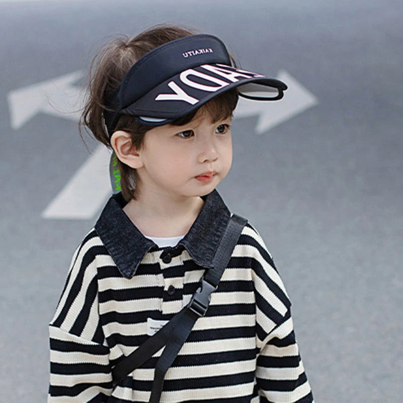 儿童防晒帽男童宝宝帽子夏季女童遮阳帽伸缩空顶帽防紫外线太阳帽