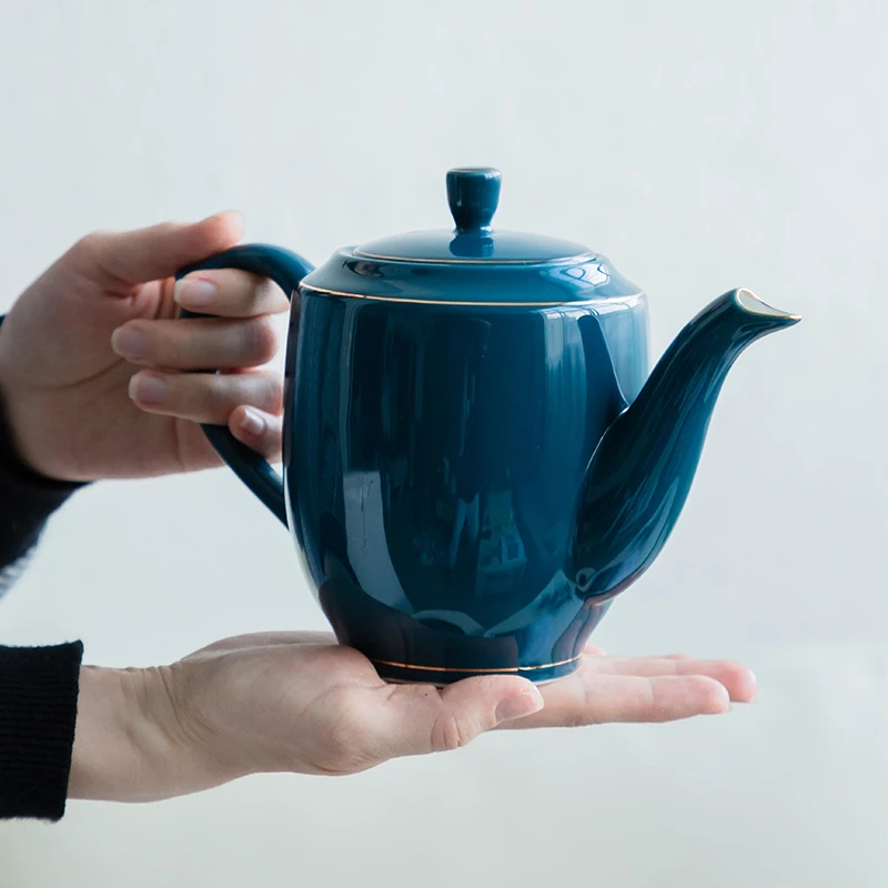 大容量茶壶陶瓷大号现代餐厅家用功夫茶具耐热带过滤青瓷泡茶单壶