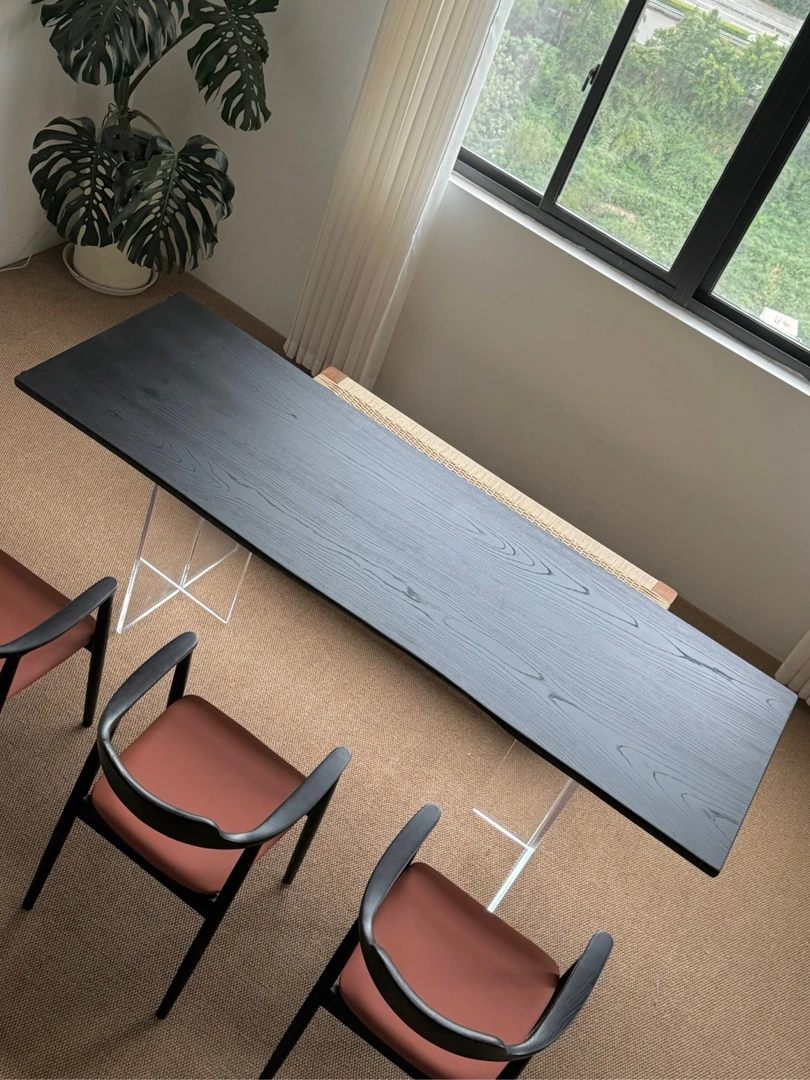 白蜡木大板227*76*4.2双拼自然边（骏马黑）