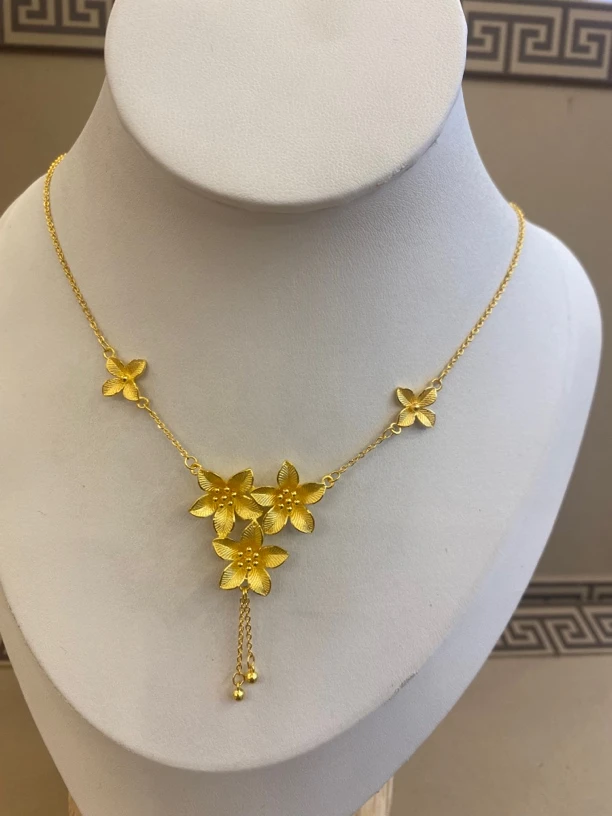 足金999  新款花朵套链