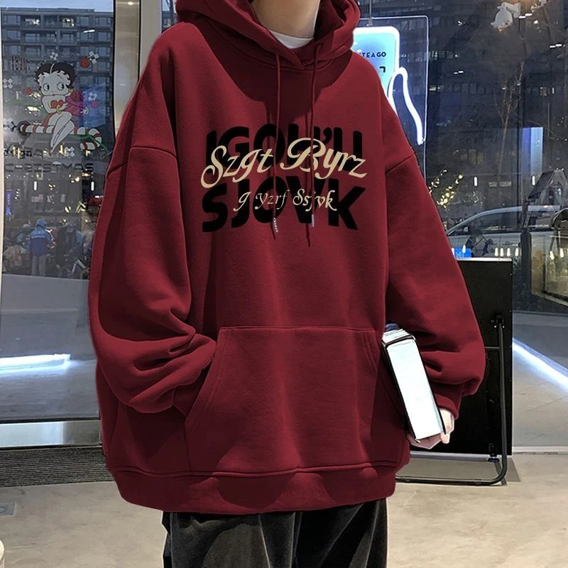 高街vibe潮牌美式帽衫卫衣男女春秋冬季加绒加厚重磅连帽情侣外套