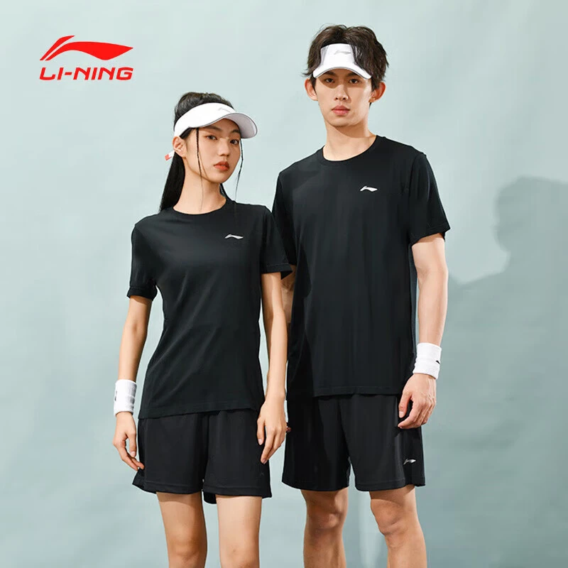 李宁运动套装男女同款夏季速干短袖短款运动套装透气凉爽比赛套装