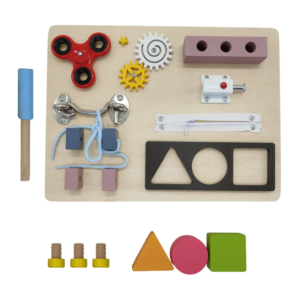 儿童蒙氏早教具忙碌箱diy蒙特梭利宝宝多功能益智玩具1-3岁