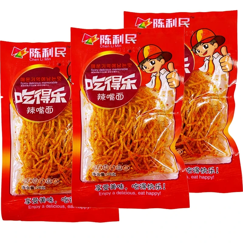 陈利民吃得乐辣嘴面超辣变态巨辣辣条辣片 儿时香辣零食麻辣零食