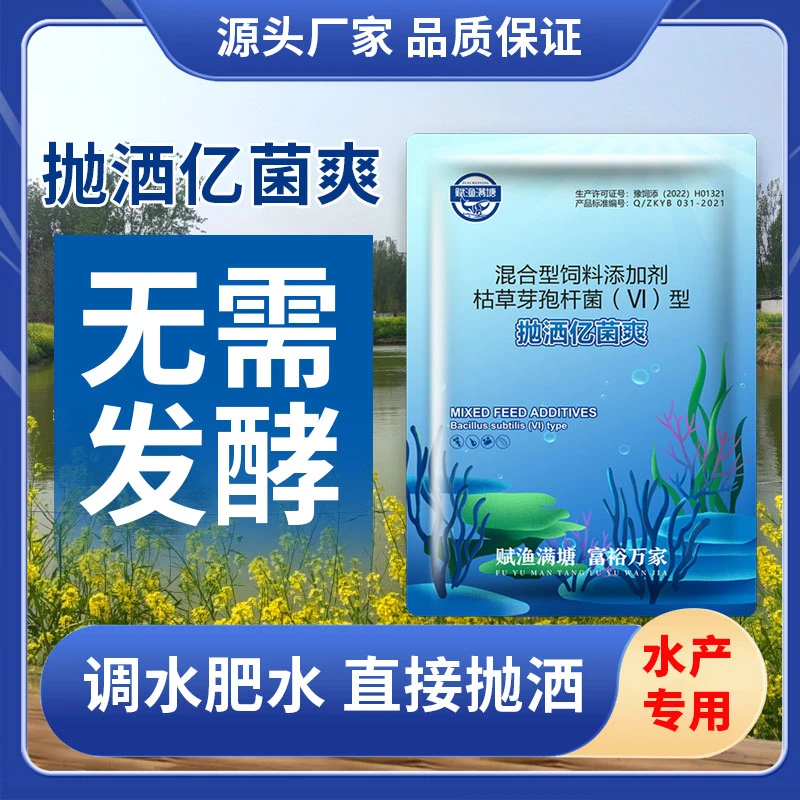 赋渔满塘抛洒亿菌爽丢着用的枯草芽孢千亿含量免红糖免发酵净水