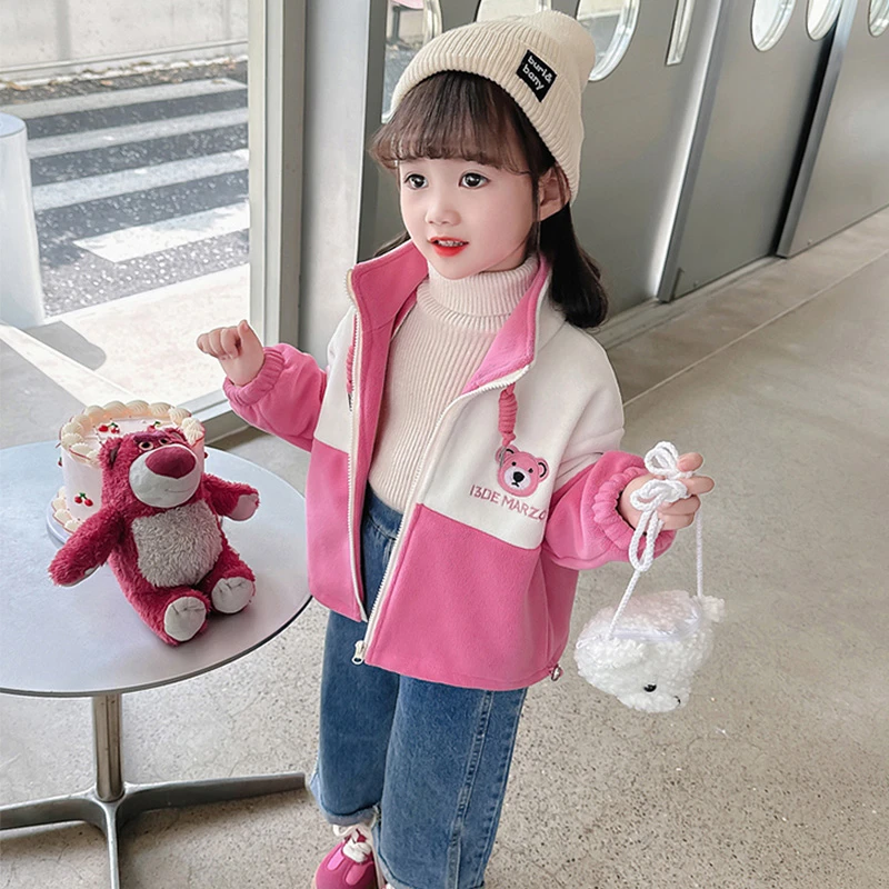 【清仓】女宝秋冬款毛毛衣卡通休闲外套2025新品女童一体绒加厚上衣