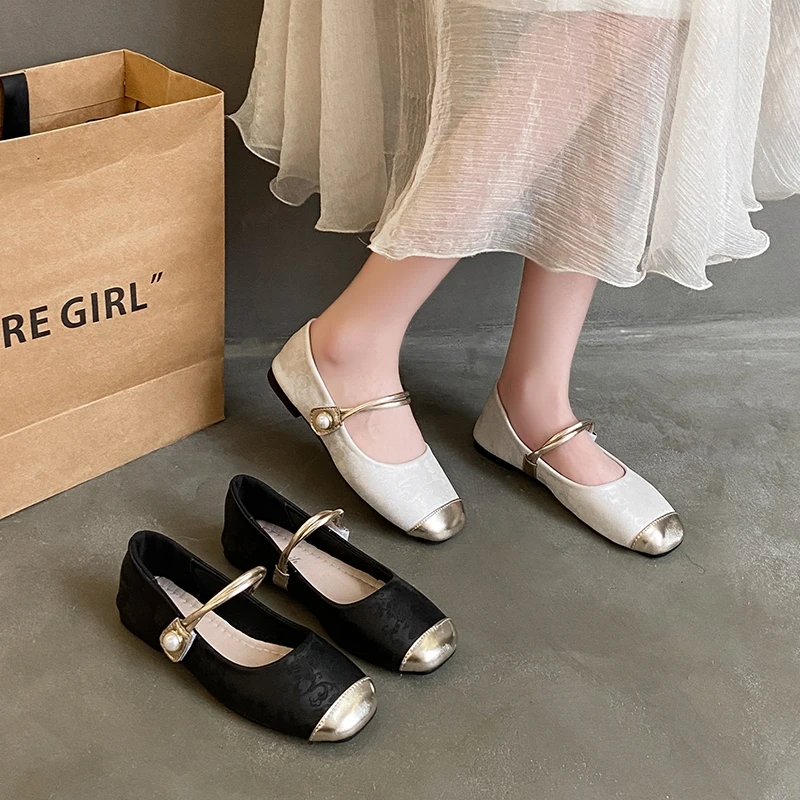 气质玛丽珍平跟鞋女2024春秋季新款新中式晚晚风仙女配裙子单鞋