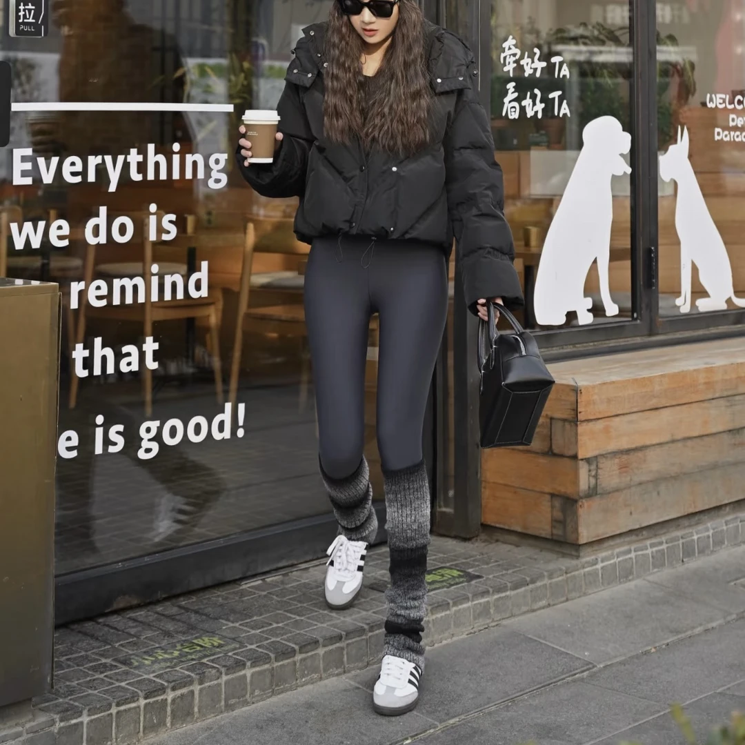 秋冬季加绒高腰收腹提臀芭比瑜伽裤显瘦修身光感亲肤绒