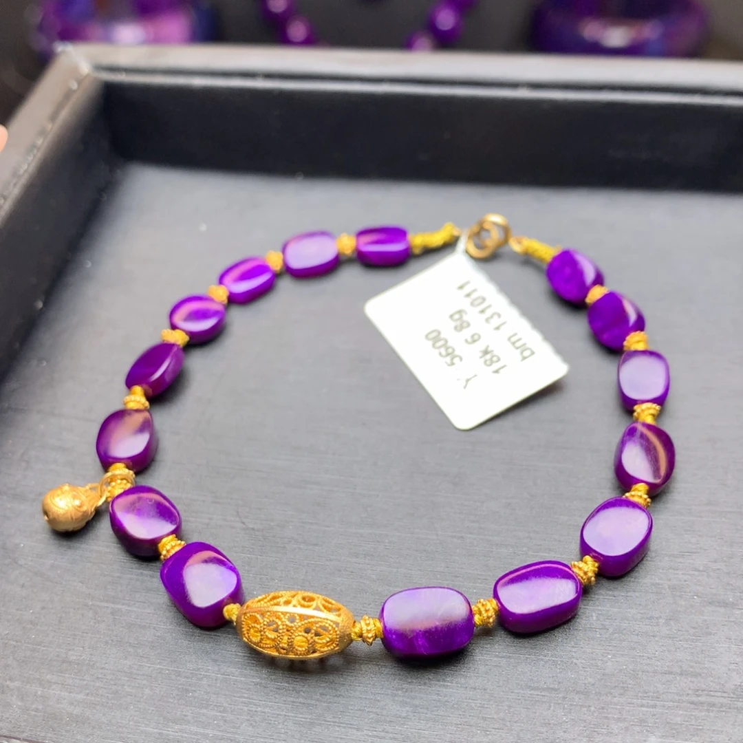 苏纪石（舒俱来）手链18K金镶嵌