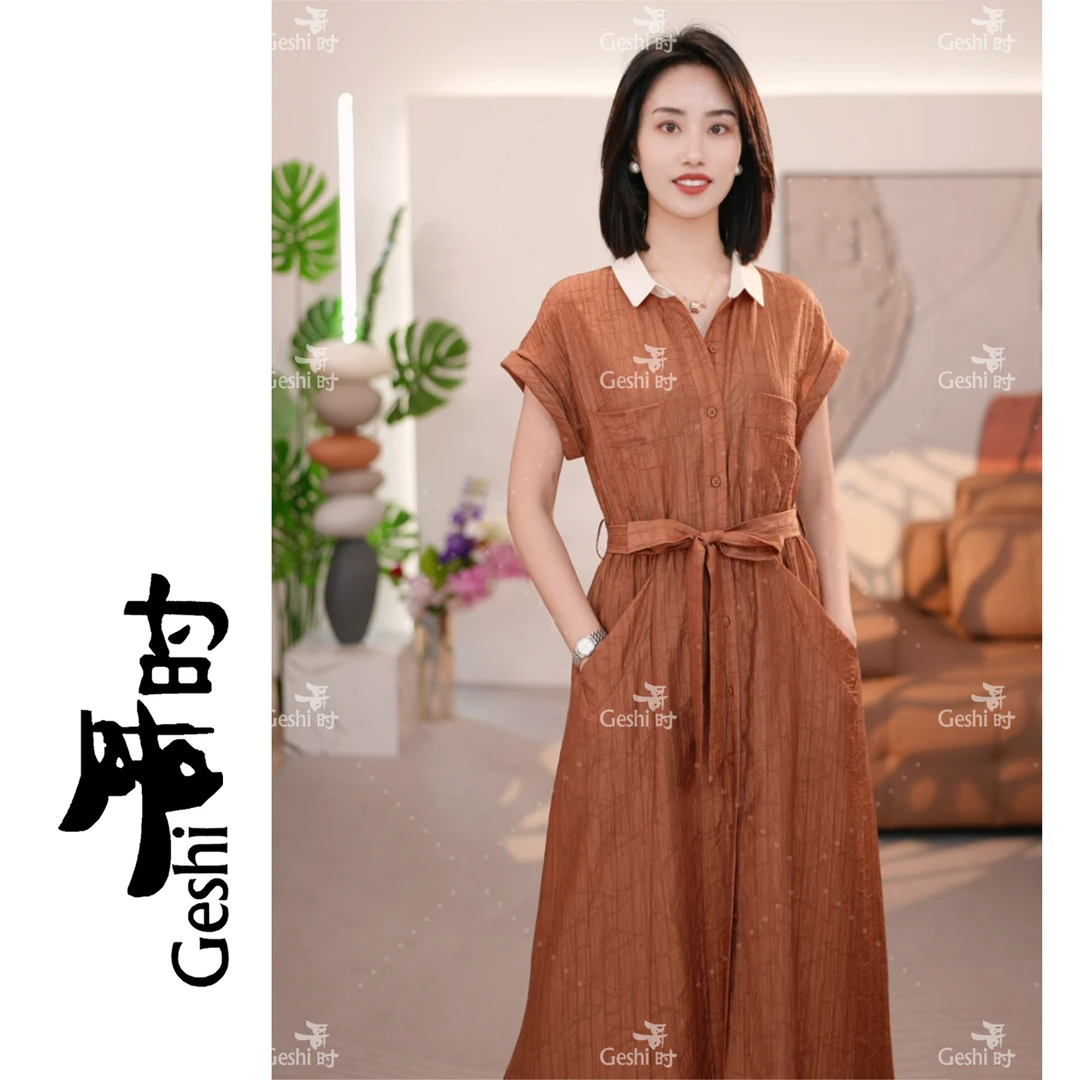 【欧港服饰】24510 夏季爆款时尚气质轻奢减龄百搭显瘦修身连衣裙