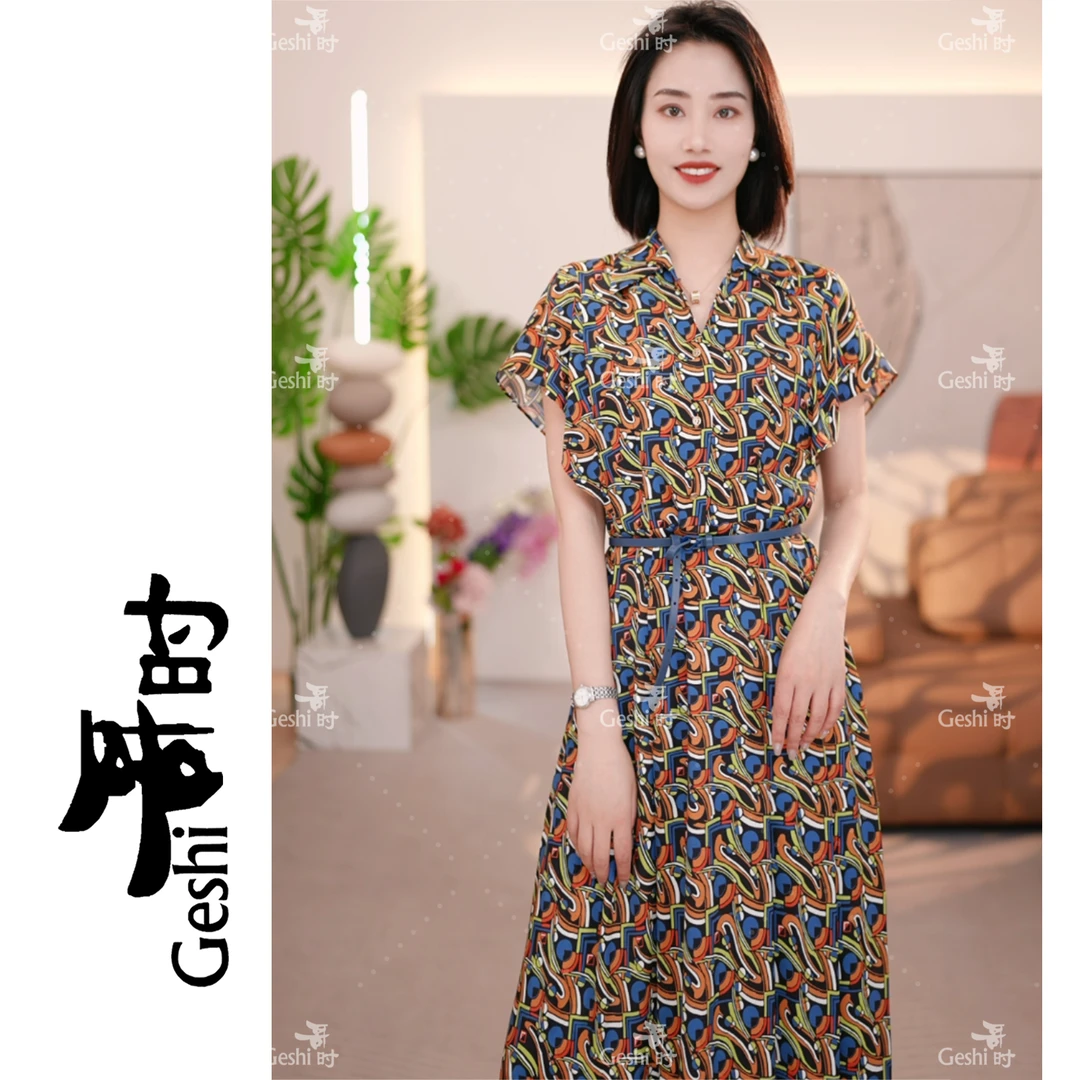 【欧港服饰】24466 夏季新款气质优雅时尚简约显瘦轻奢修身连衣裙