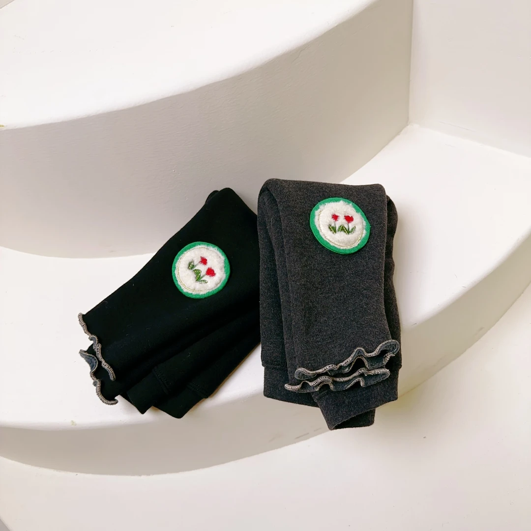 800克【5516】儿童百搭时尚休闲女童洋气加绒韩版弹力冬季打底裤