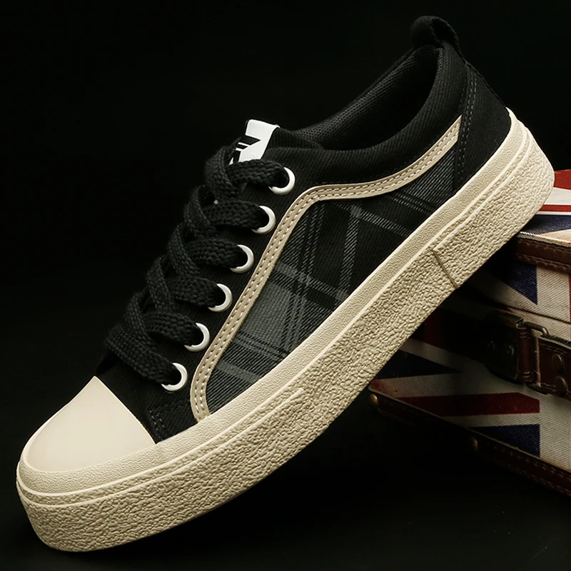 24848男鞋新款帆布鞋男士男款低帮软底休闲鞋时尚百搭透气潮鞋