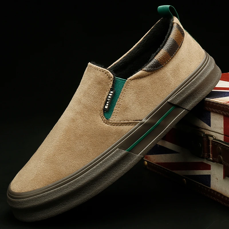 24911  男士春季新款绒面一脚蹬加绒保暖鞋时尚软底百搭潮流男鞋