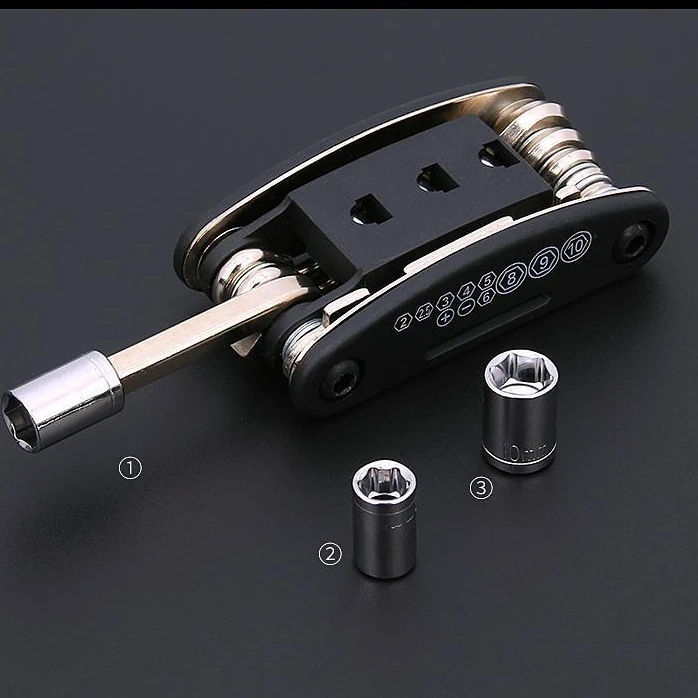 多功能工具便携套装维修自行车空调内六角扳手梅花套筒折叠螺丝刀
